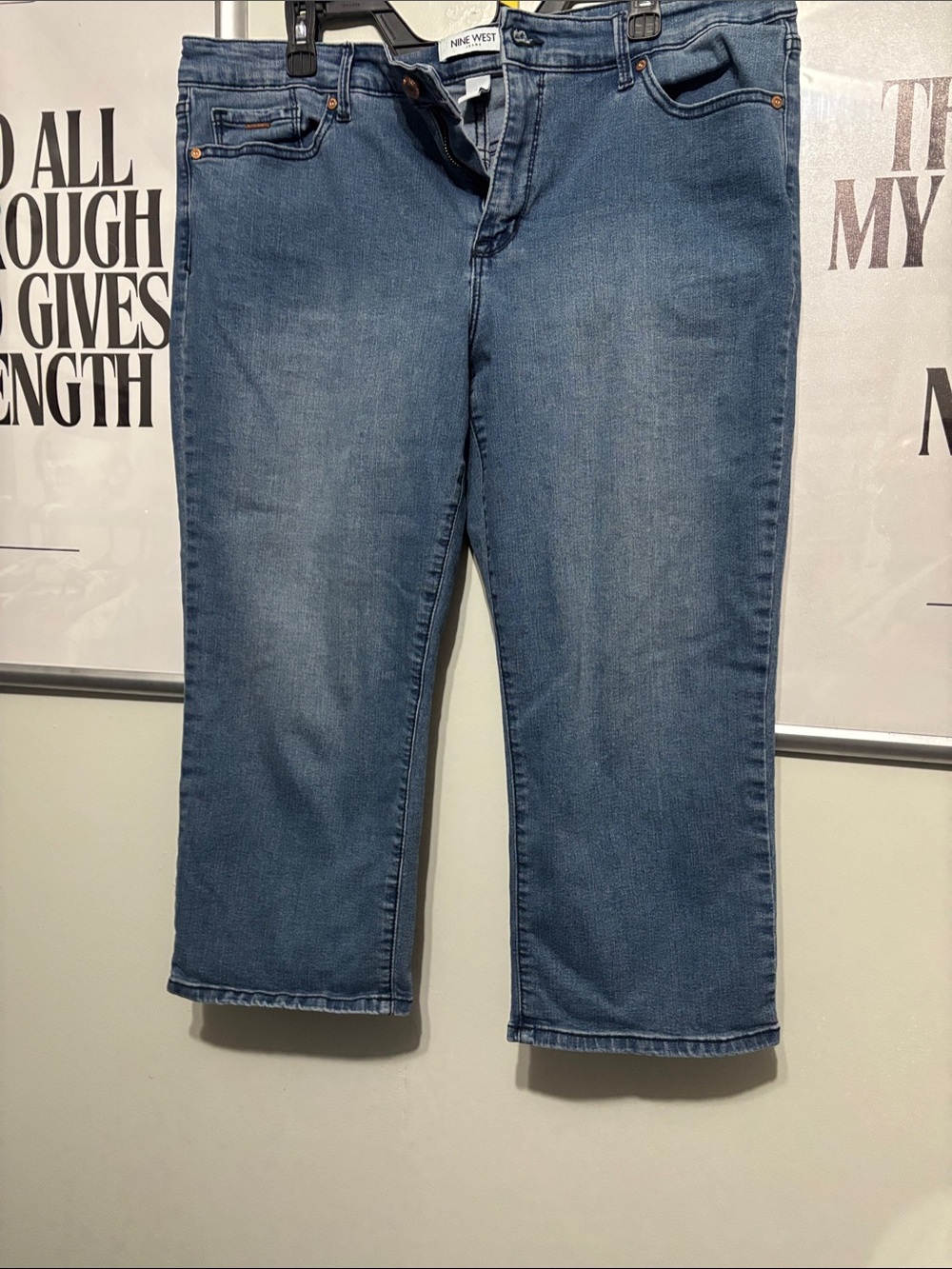 Nine West Medium Blue Relaxed Capris